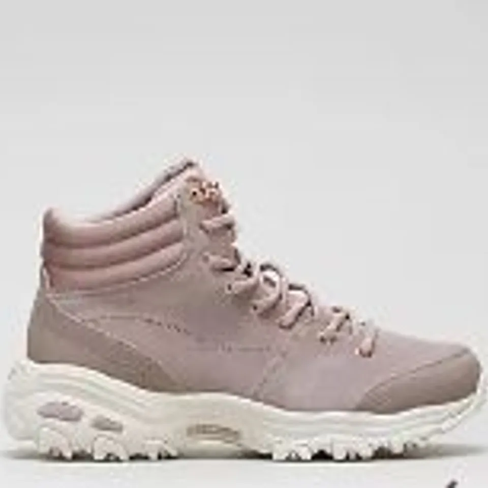 SKECHERS D'LITES SATIN COLLAR LACE UP BOOT BLUSH SIZE 5.5