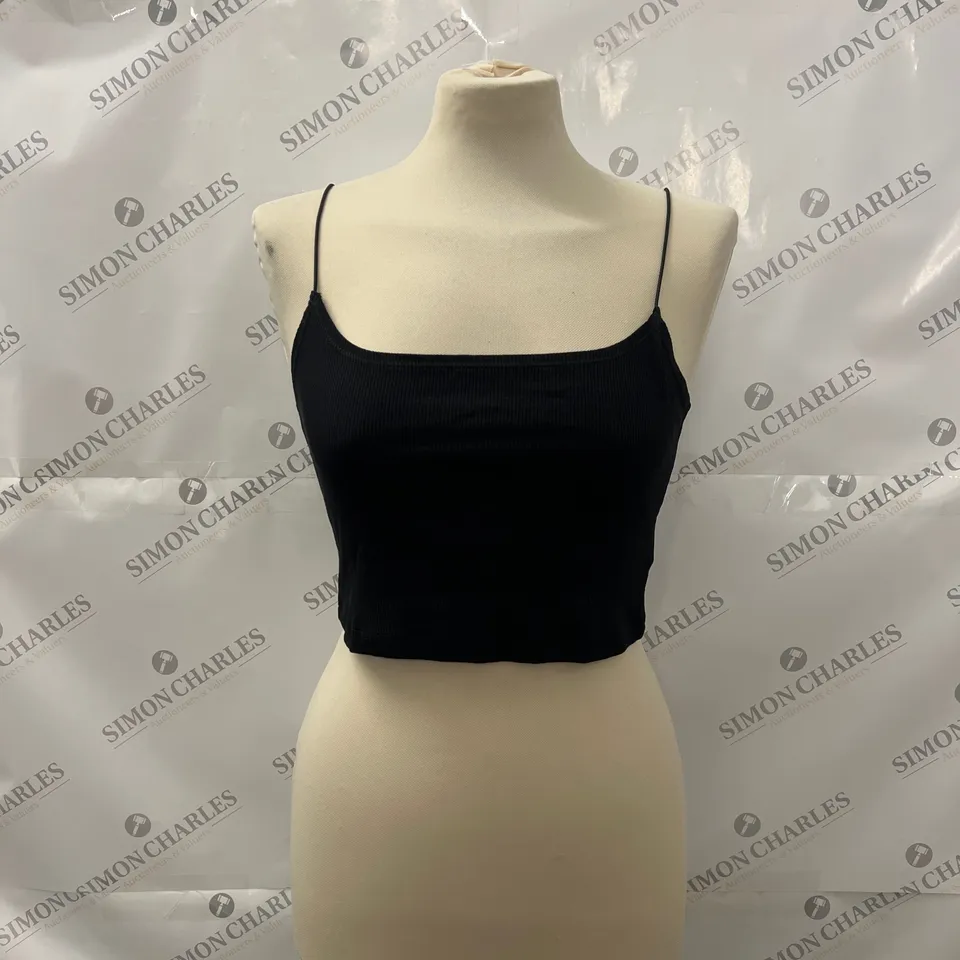 H&M RIBBED TANK TOP IN BLACK SIZE M