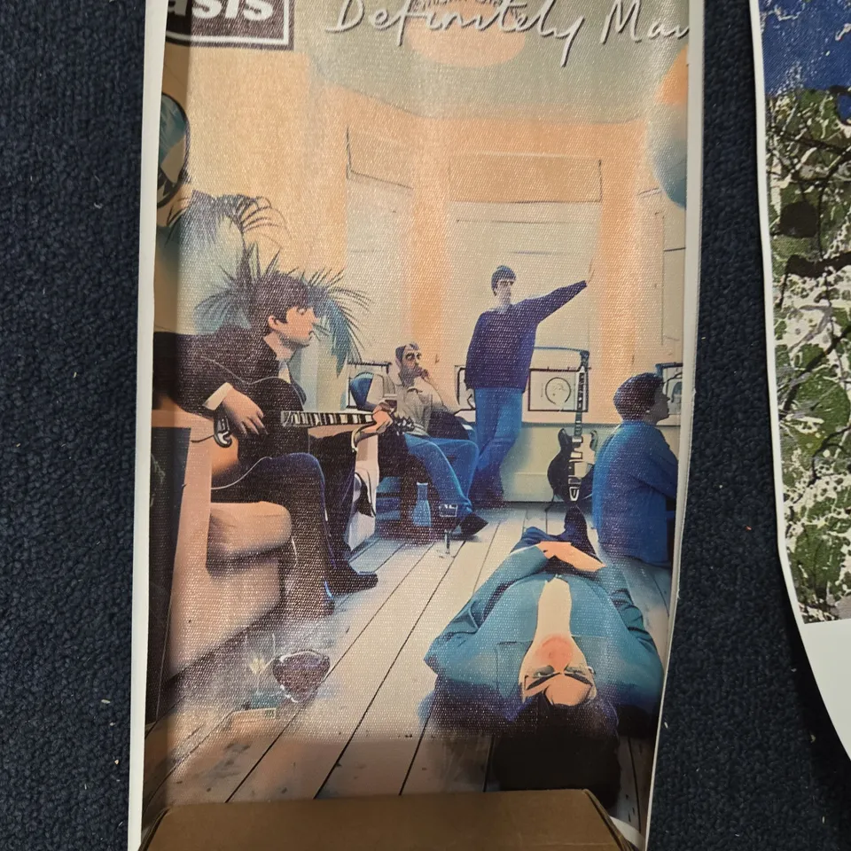 FOUR MUSIC POSTERS: THE STONE ROSES, THE SMITHS, RADIOHEAD OK COMPUTER AND OASIS