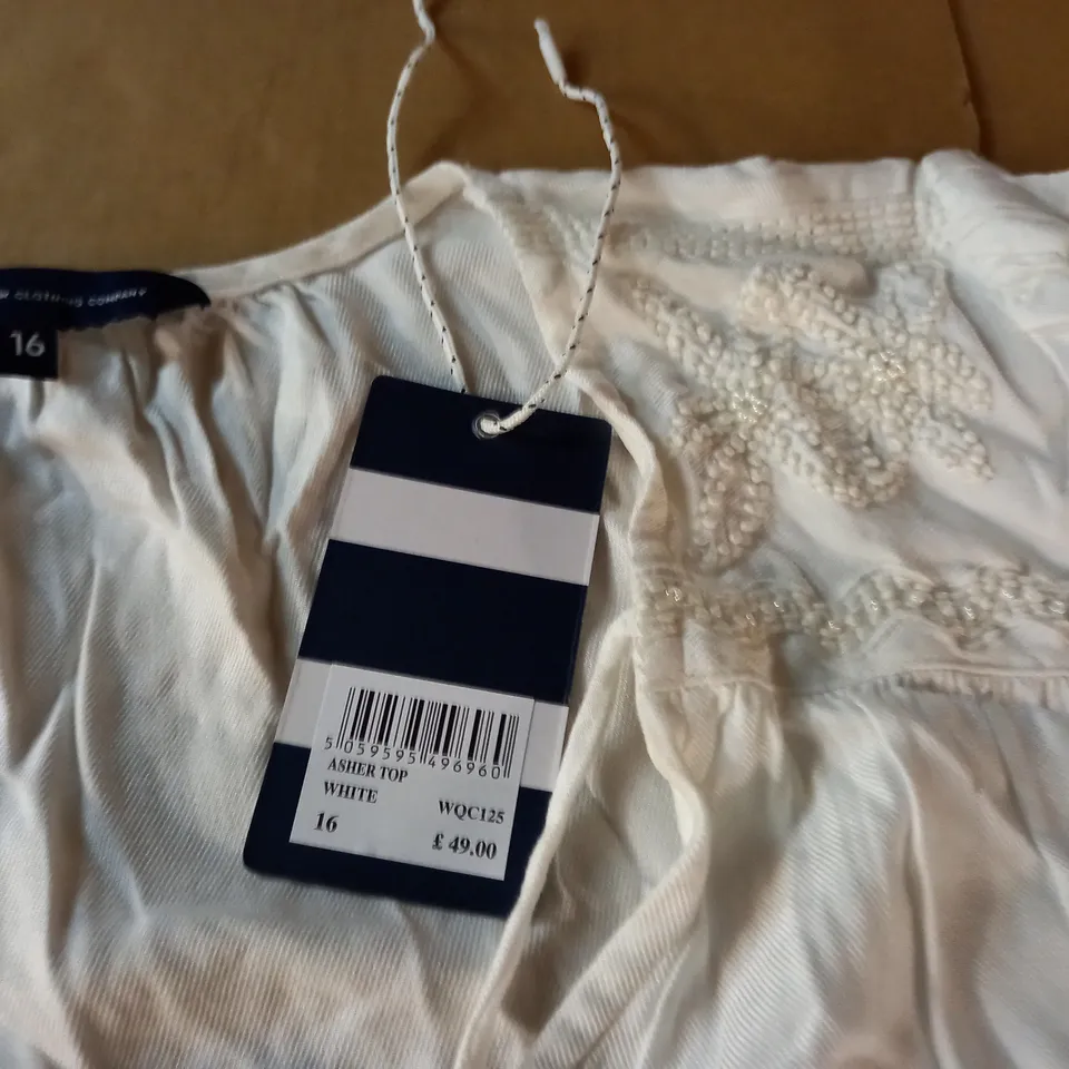 CREW CLOTHING ASHER TOP IN WHITE - 16