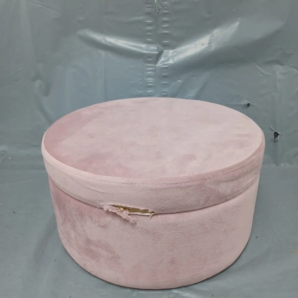 CUSHIONED OTTOMAN IN PINK - COLLECTION ONLY 