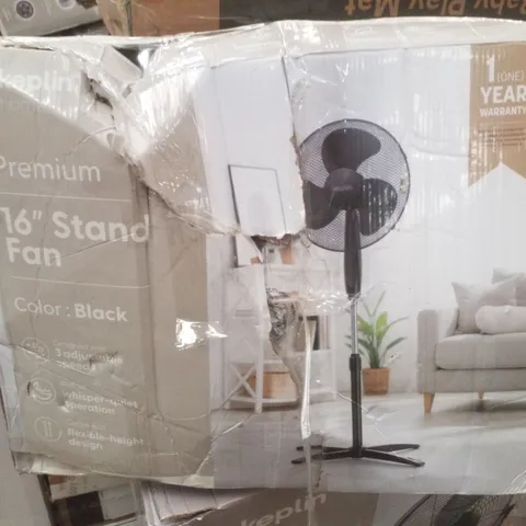BOXED KEPLIN PREMIUM 16" STAND FAN - BLACK