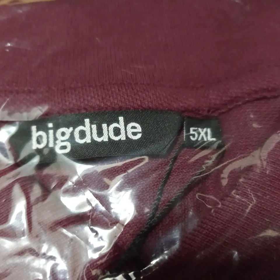 BIGDUDE BURGUNDY POLO SHIRT - SIZE 5XL