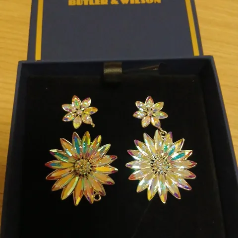 BUTLER & WILSON SPARKLING FLOWER EARRINGS 