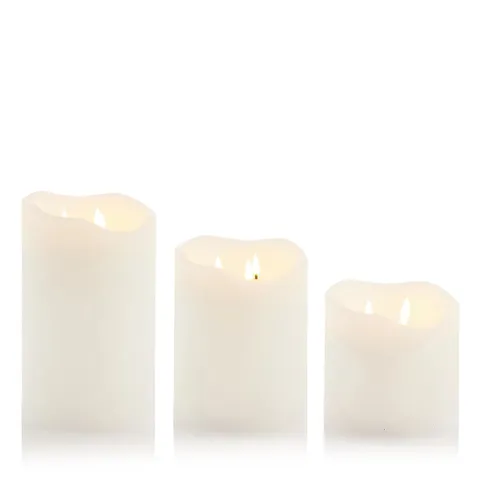 HOME STORIES SET OF 3 LARGE FLAMELESS WAX CANDLES