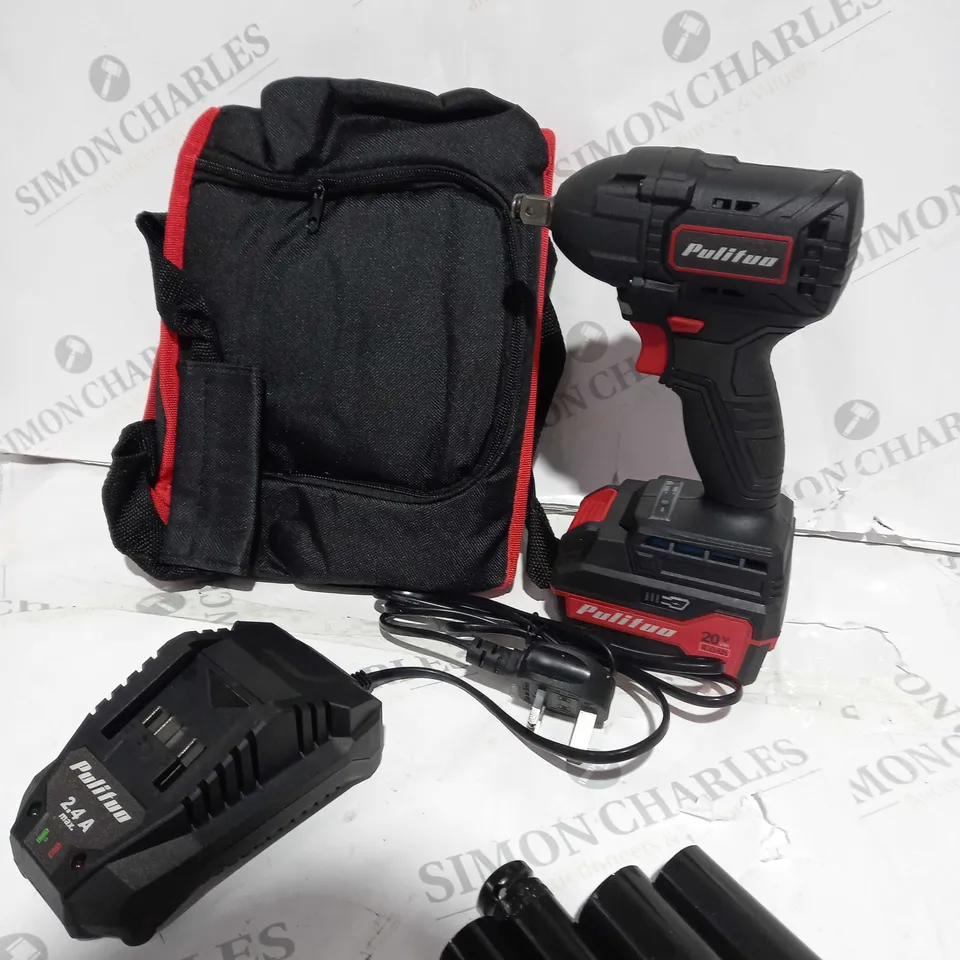 PULITUO 20V BRUSHLESS CORDLESS IMPACT WRENCH WITH 2.HAH BATTERY