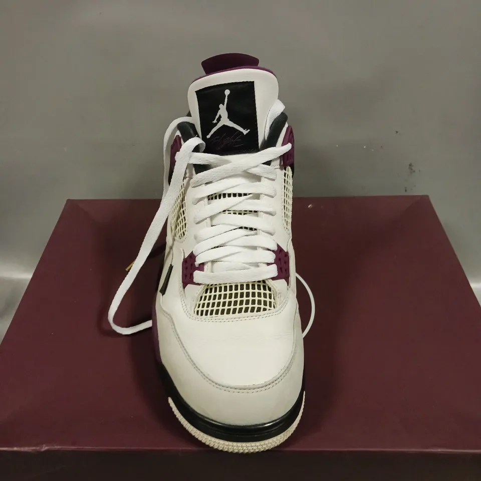 BOXED PAIR OF AIR JORDAN 4 RETRO PSG TRAINERS - 10.5