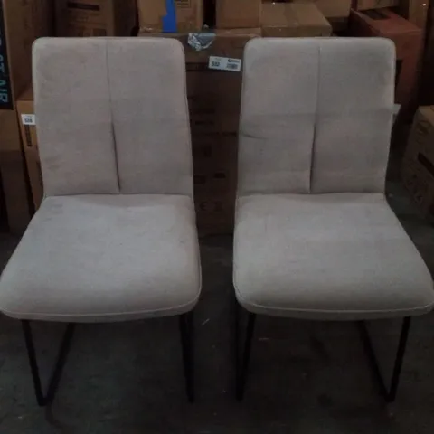 EUBANKS LUXURY FABRIC UPHOLSTERED TAUPE DINING CHAIRS 