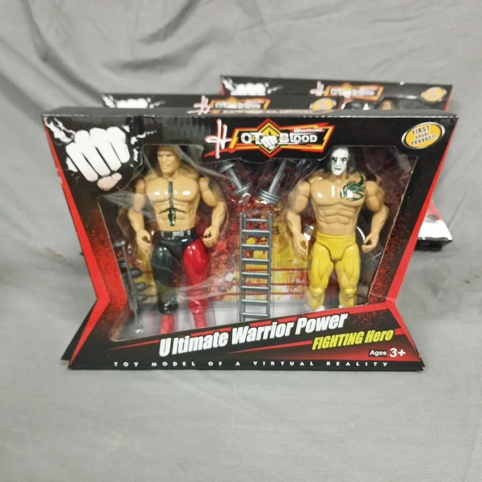 LOT OF 3 ULTIMATE WARRIOR POWER FIGHTING HERO ACTION FIGURE 3-PACKS