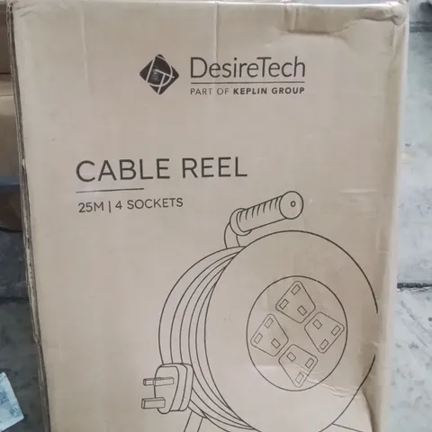 BOXED DESIRETECH CABLE REEL 24M 4 SOCKETS