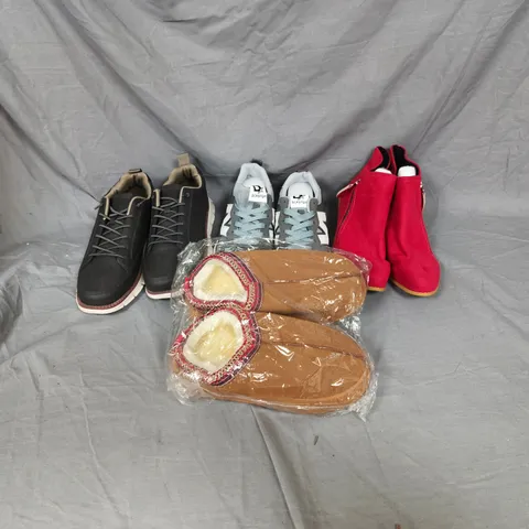 BOX OF APPROXIMATELY 15 ASSORTED FOOTWEAR ITEMS OF VARIOUS SIZES, COLOURS AND STYLES