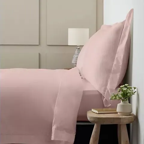 NORTHERN NIGHTS 400TC COTTON TENCEL 4 PIECE DUVET SET WITH STITCH DETAIL PINK DOUBLE