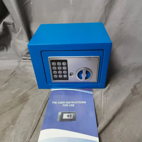 BLUE DIGITAL SAFE WITH KEYPAD LOCK – SMALL HOME SECURITY SAFE (CHINA-MADE)