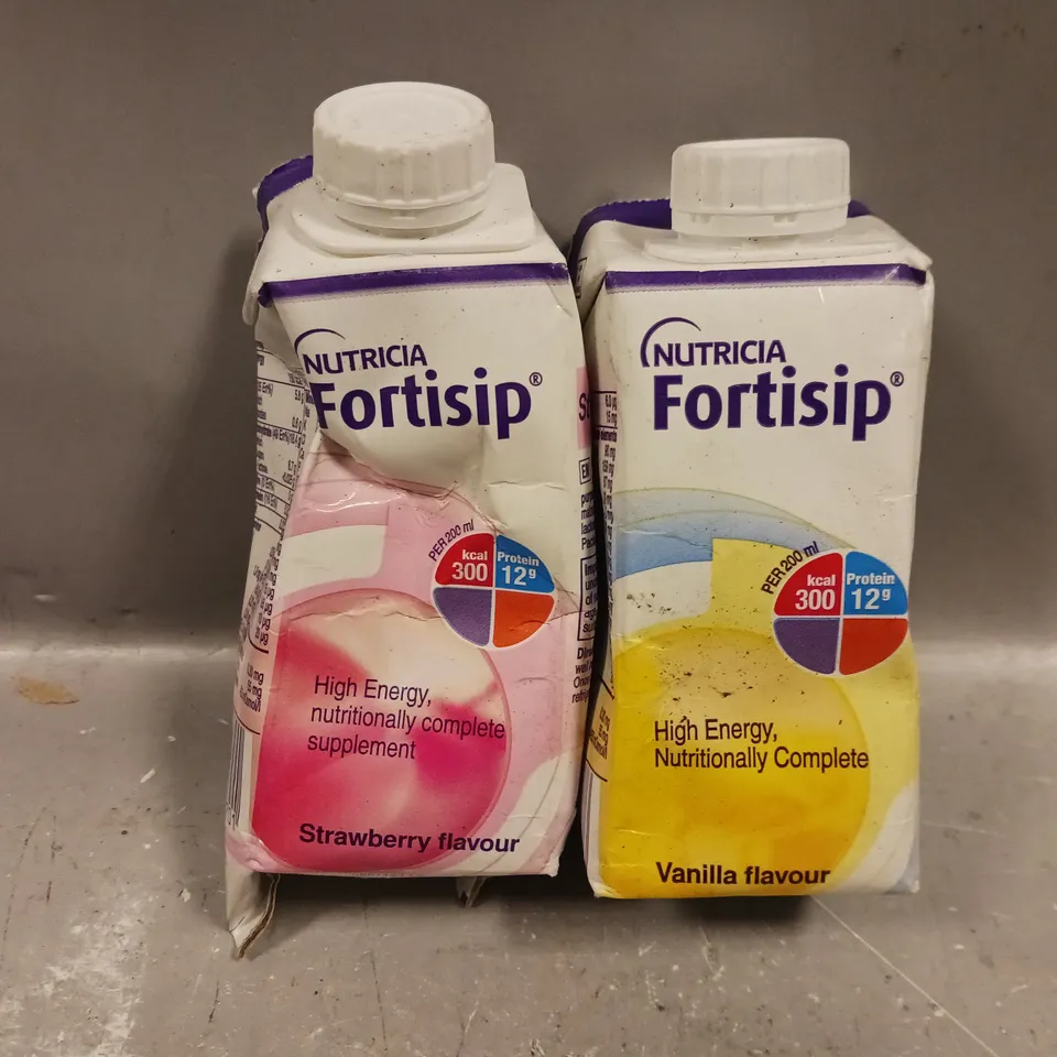 APPORXIMATELY 20 ASSORTED NUTRICA FORTISIP (200ml) IN STRAWBERRY & VANILLA FLAVOURS - COLLECTION ONLY