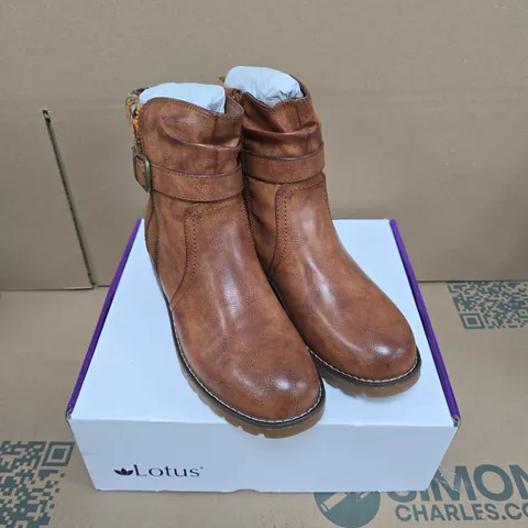 LOTUS - TRIANA TAN LEATHER BOOTS - UK 7 (BOXED)