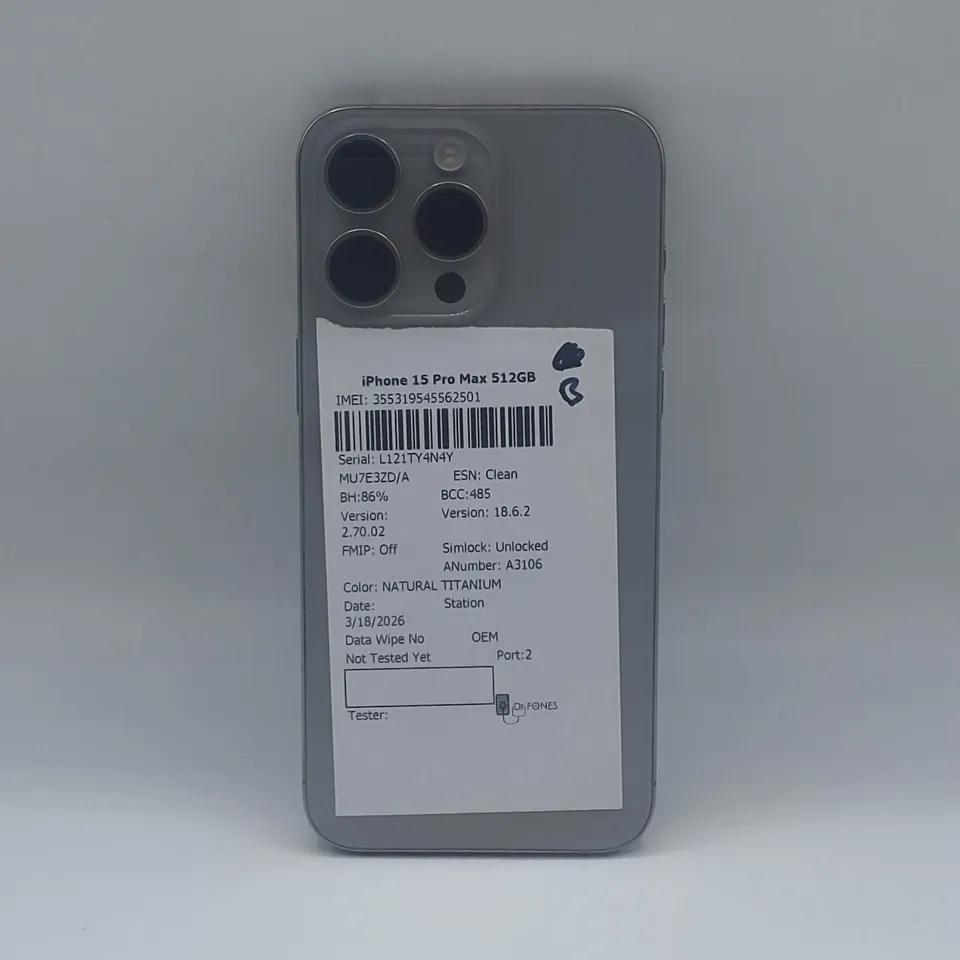 UNBOXED APPLE IPHONE 15 PRO MAX 512GB IN NATURAL TITANIUM - A3106