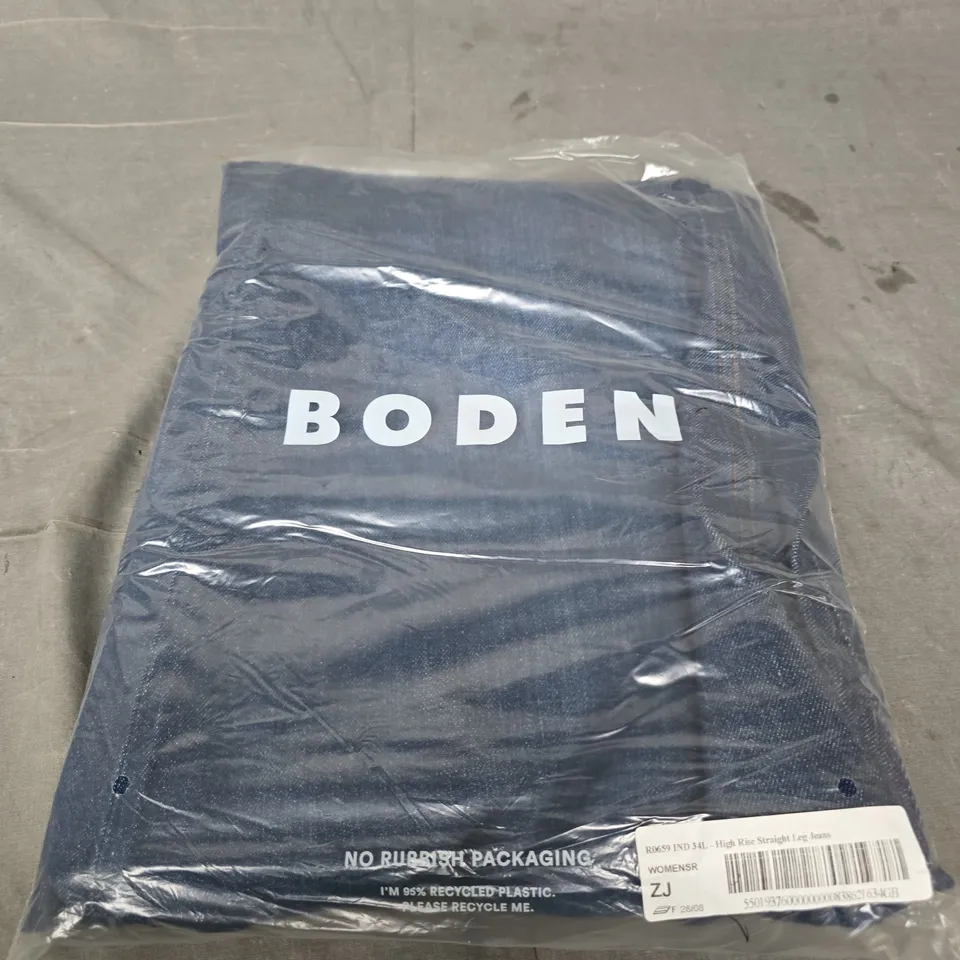 BODEN WOMEN'S HIGH RISE STRAIGHT LEG JEANS – DARK DENIM (R0659 IND 34L)