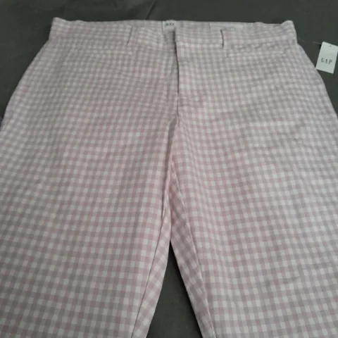 GAP PINK & WHITE CHECKER PANTS - SIZE 10