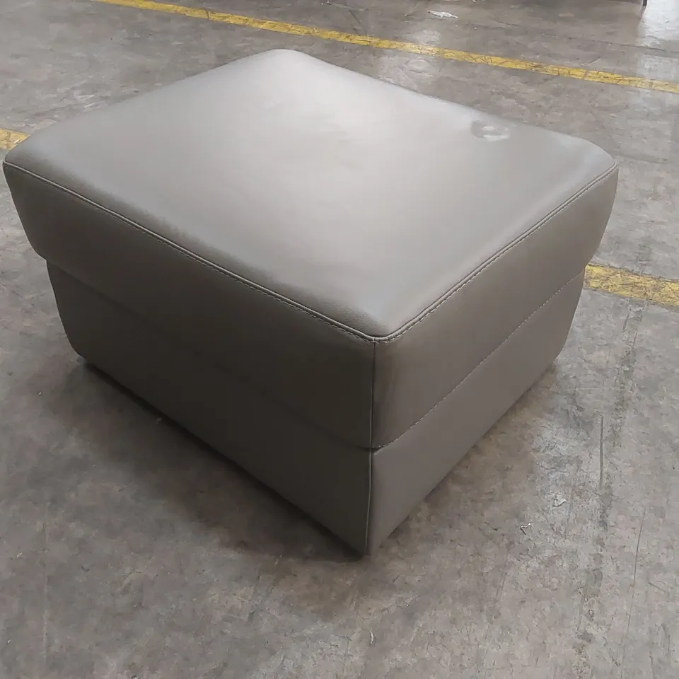 QUALITY DESIGNER ITALIAN MADE LEATHER PORTO STORAGE STOOL - GREY