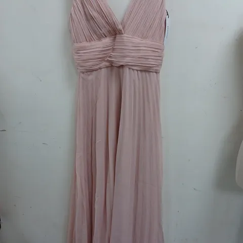 COAST PETITE DOUBLE STRAP LEATED SKIRT MAI DRESS IN ROSE - 6