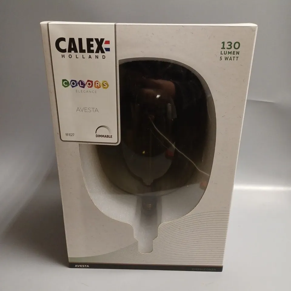 BOXED CALEX HOLLAND AVESTA 130 LUMEN 5 WATT DECORATIVE GREEN AND BLUE BULB