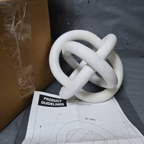 BOXED JUMBO WOODEN KNOT - WHITE
