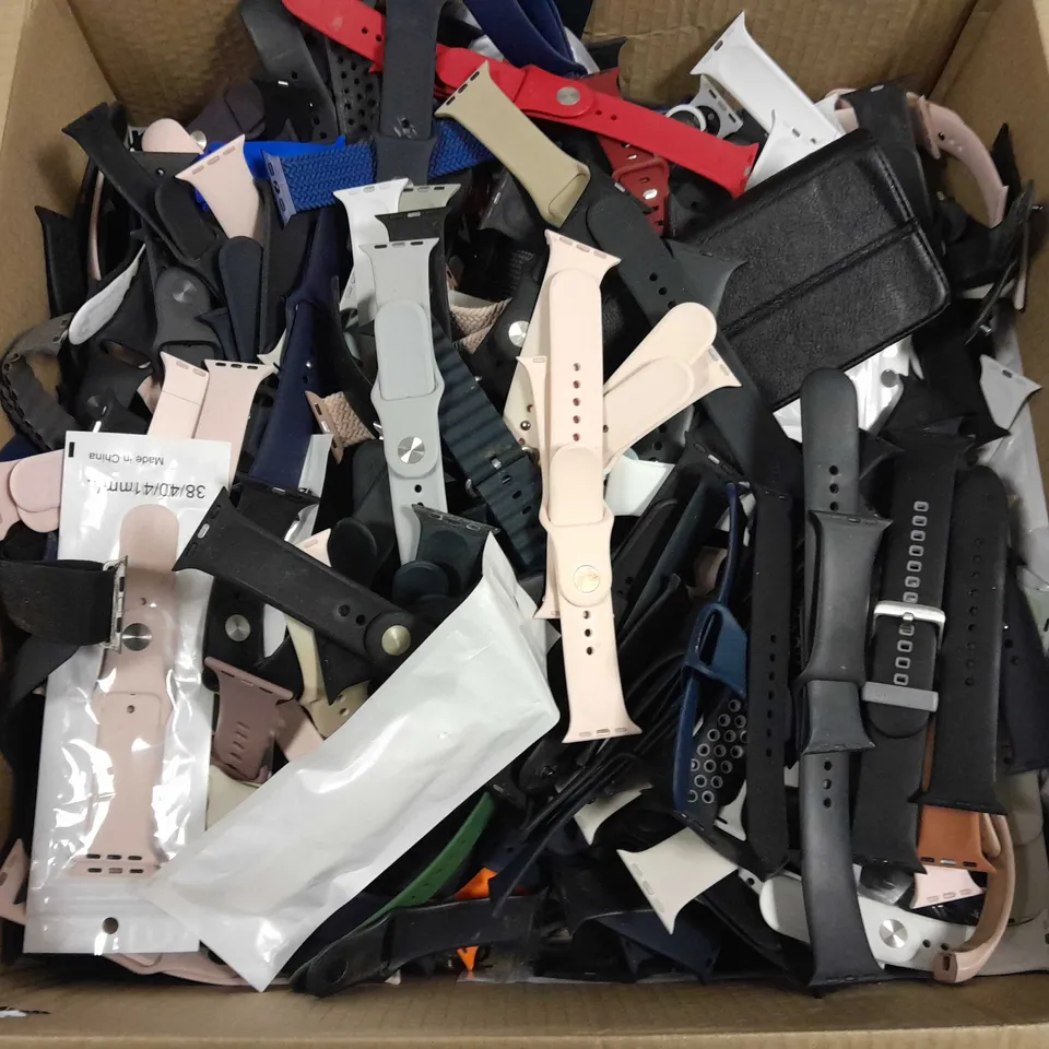 APPROXIMATELY 100 LOOSE SMART WATCH BANDS/STRAPS FOR VARYING MAKES AND MODELS
