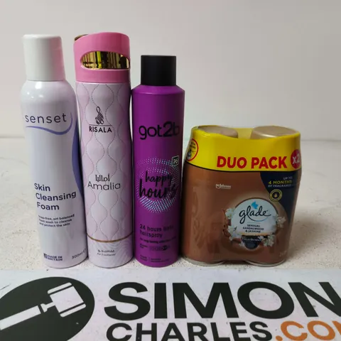 APPROXIMATELY 15 ASSORTED AEROSOLS TO INCLUDE GLADE , SENSET AND GOT2B