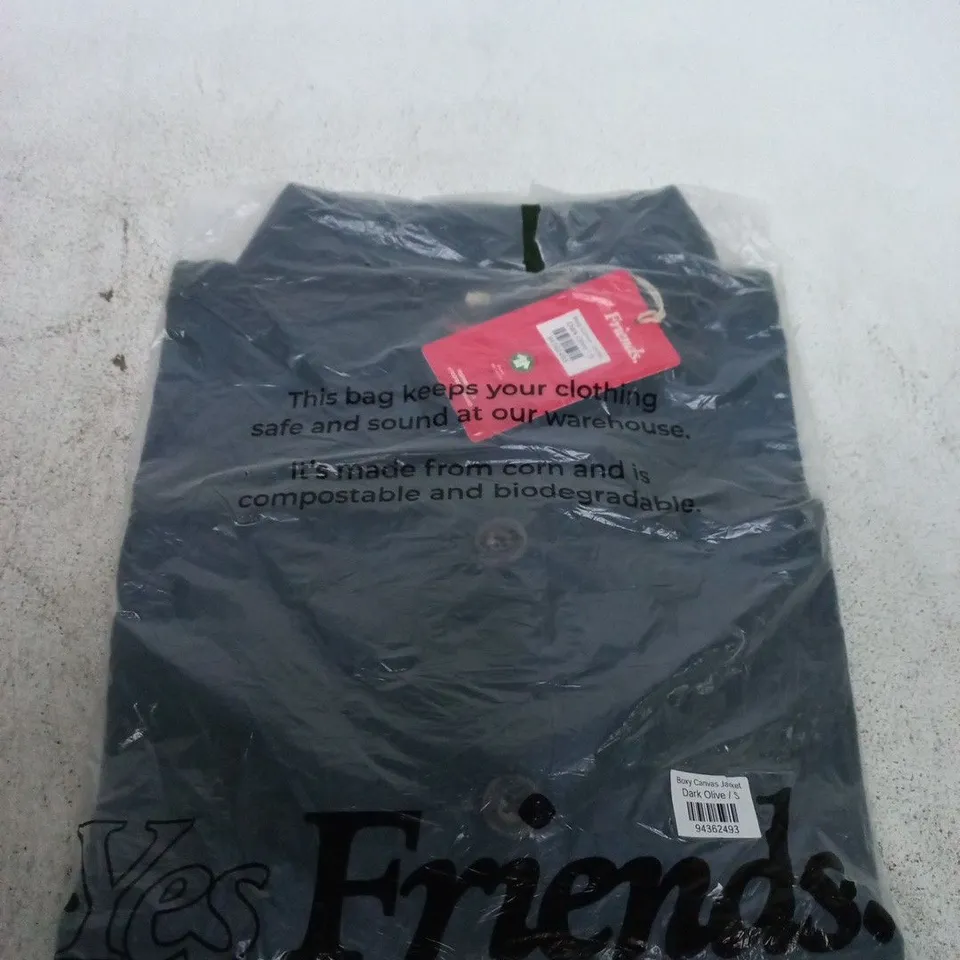 BOXY CANVAS JACKET DARK OLIVE / S – YES FRIENDS (UK S)