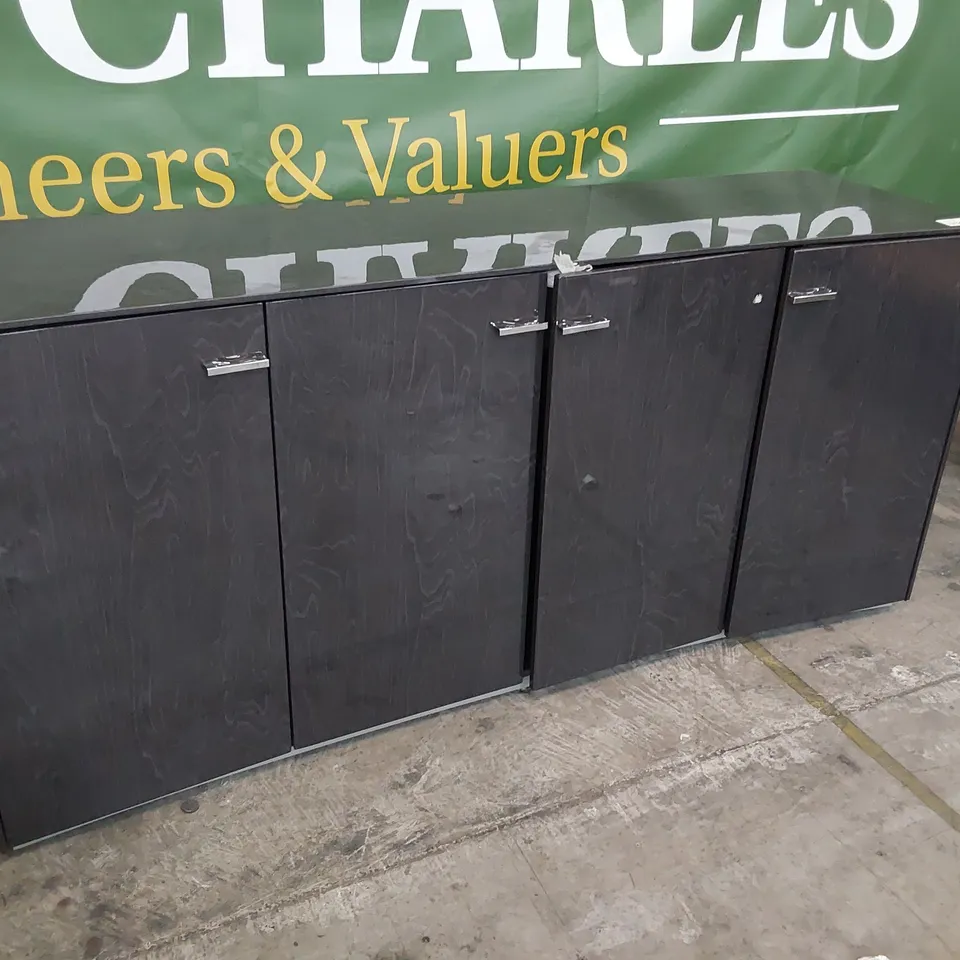 DESIGNER MONTE CARLO TRIPLE DOOR SIDEBOARD HIGH GLOSS SLATE EFFECT