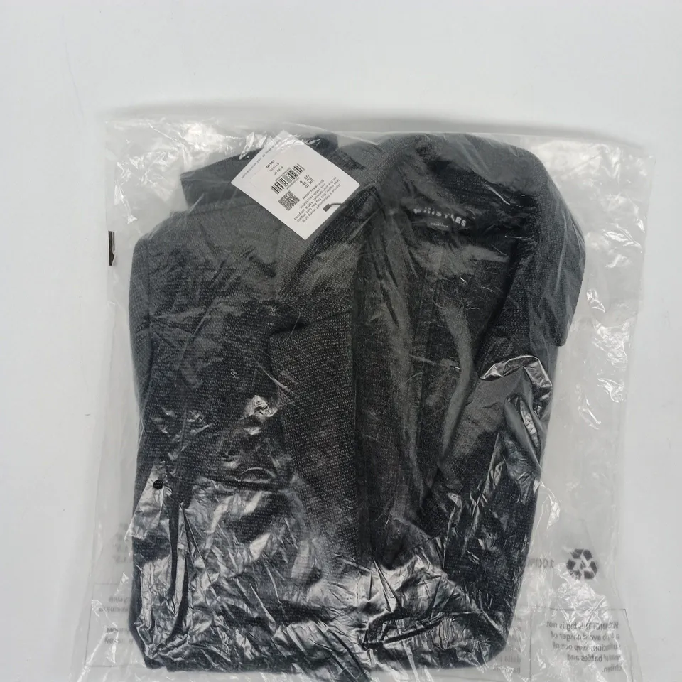 BAGGED WHISTLES SLIM JERSEY JACKET IN GREY SIZE UK 10
