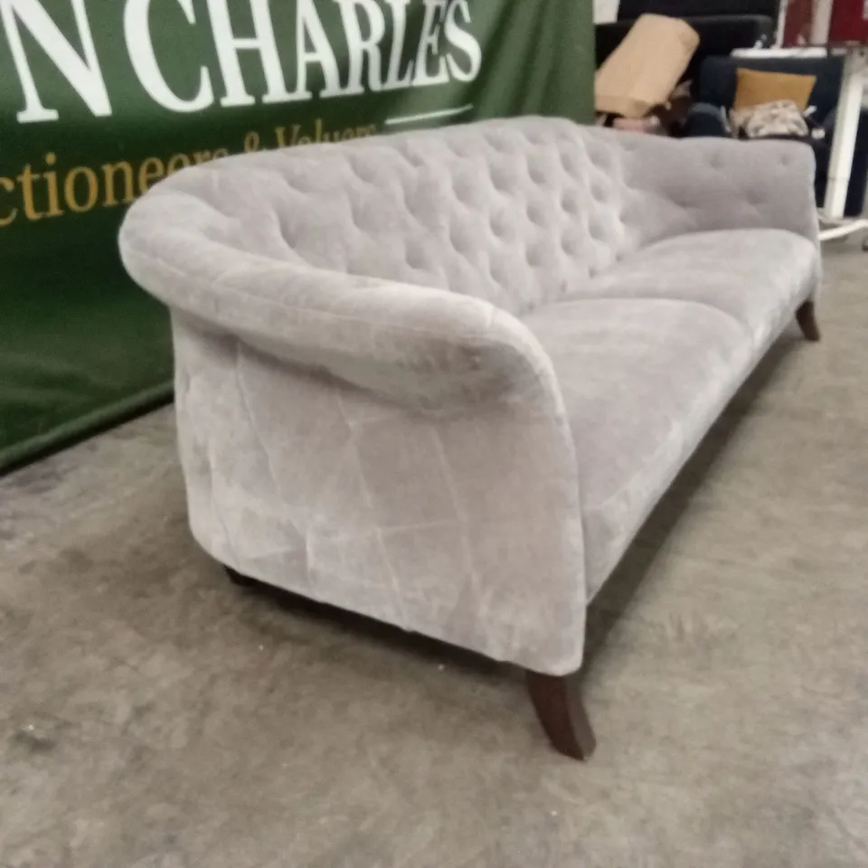 DANETTI LUXE LARGE SEATER SOFA LIGHT GREY FABRIC