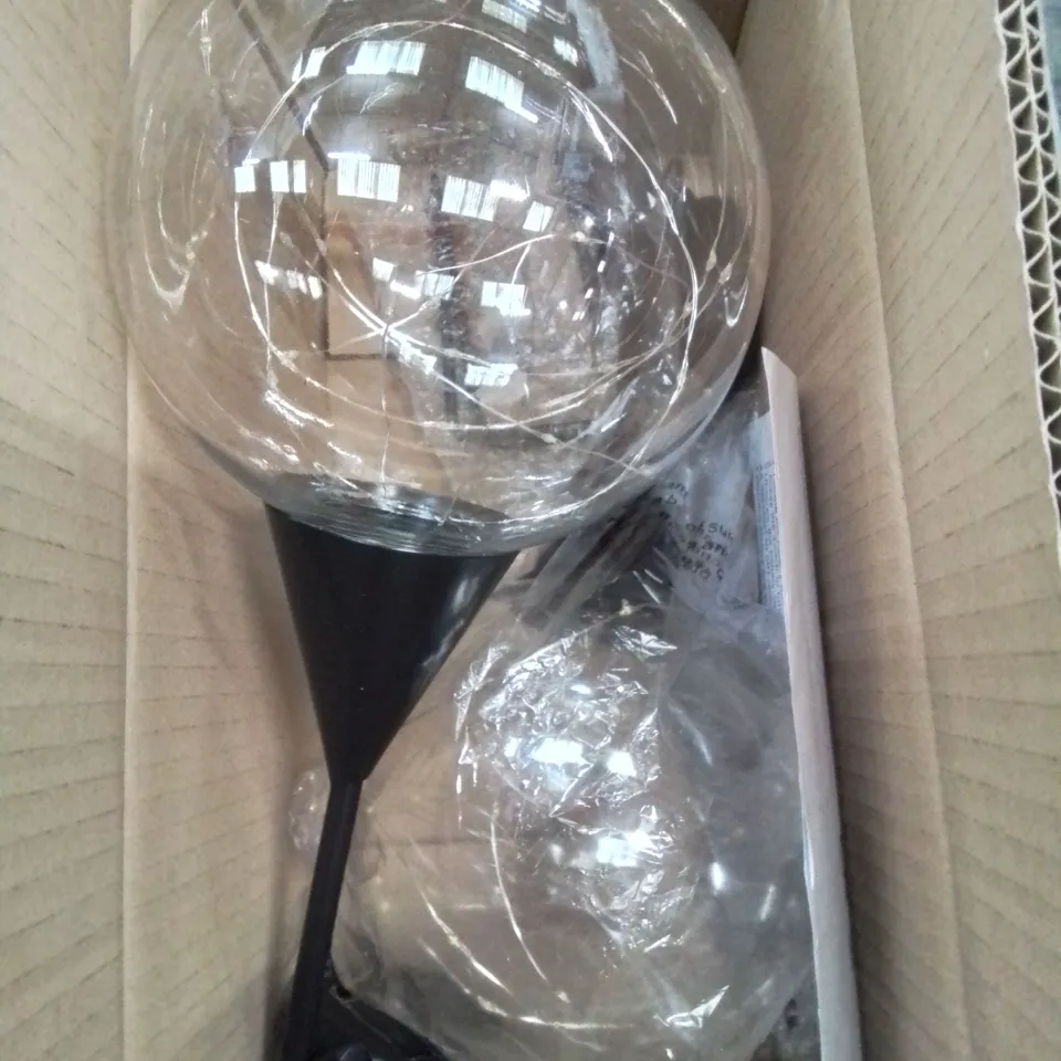 BOXED PAIR OF HOME2GARDEN SOLAR POWERED LED GARDEN LIGHTS