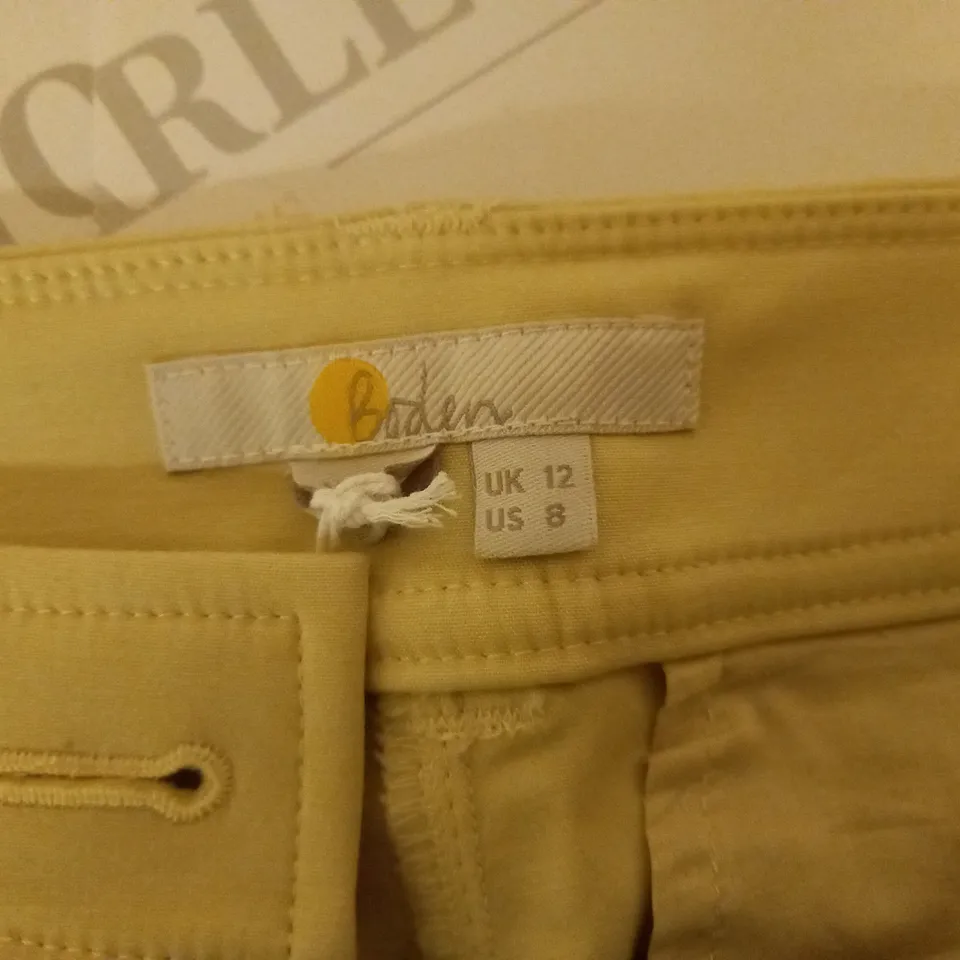 BODEN CREAM CROPPED TROUSERS - SIZE 12
