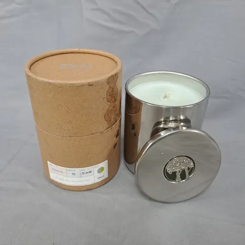 FFERN AUTUMN 25 SCENTED CANDLE IN METAL TIN WITH TREE EMBLEM – GIFT CYLINDER PACKAGING