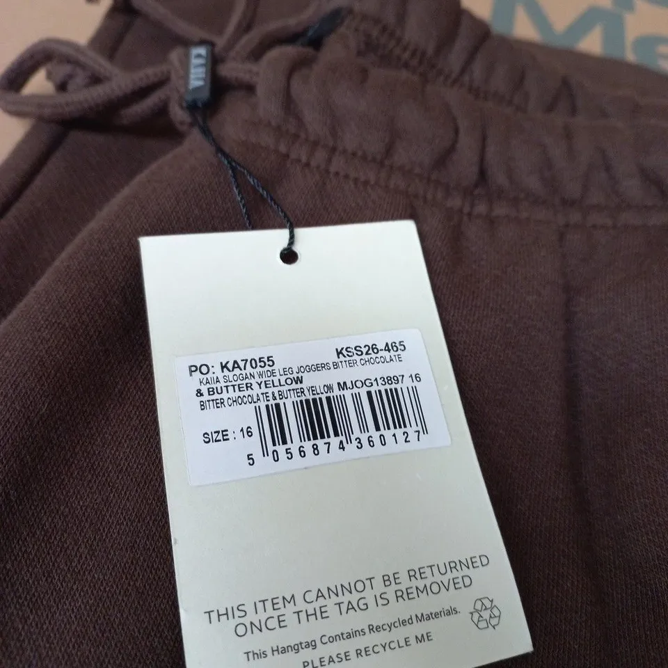 KAIA SLOGAN WIDE LEG JOGGERS –UK 16