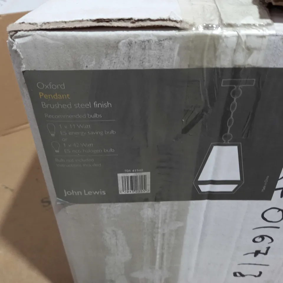 JOHN LEWIS OXFORD PENDANT - BRUSHED STEEL FINISH
