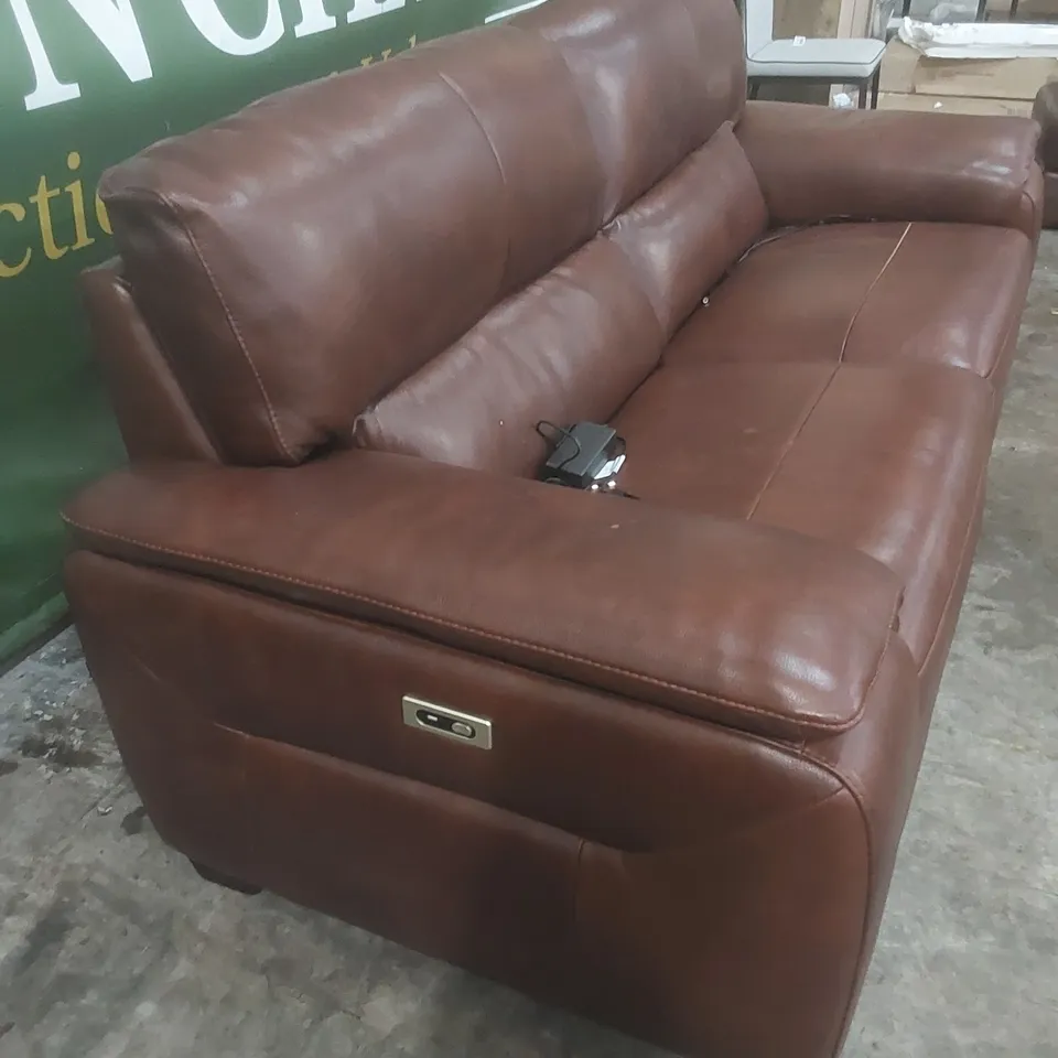 QUALITY DESIGNER ITALIAN MADE GRADO LARGE 3 SEATER ELECTRIC RECLINER LEATHER UPHOLSTERED SOFA 