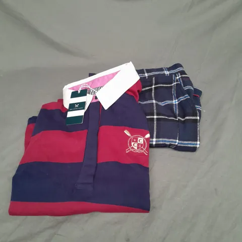 CREW CLOTHING COMPANY LOUNGEWEAR RUGBY SET IN RED/NAVY SIZE M