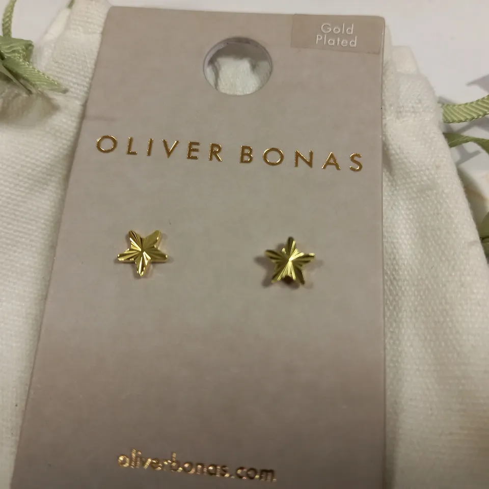 OLIVER BONAS GOLD PLATED STUD EARRINGS