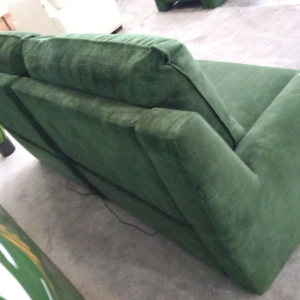 DESIGNER ITALIAN MADE SANREMO GREEN FABRIC ELECTRIC RECLINING THREE SEATER SOFA  