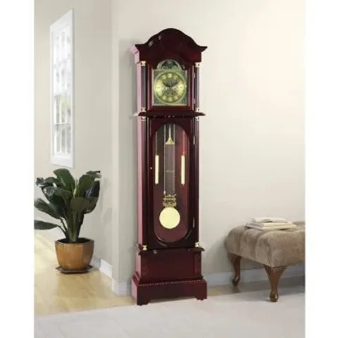 BOXED 181CM GRANDFATHER CLOCK - CHERRY FINISH (1 BOX)