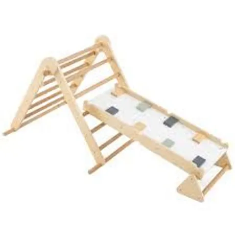 BOXED COSTWAY NATURAL 3-IN-1 PIKLER TRIANGLE SET