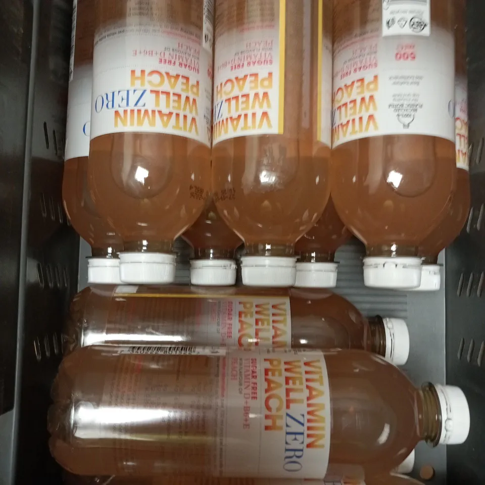 12 X VITAMIN WELL ZERO PEACH DRINKS - 12 X 500ML