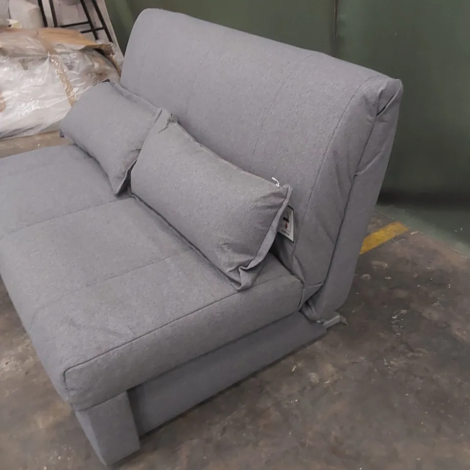 QUALITY DESIGNER APPLEY 2 SEATER SOFA BED - GREY FABRIC