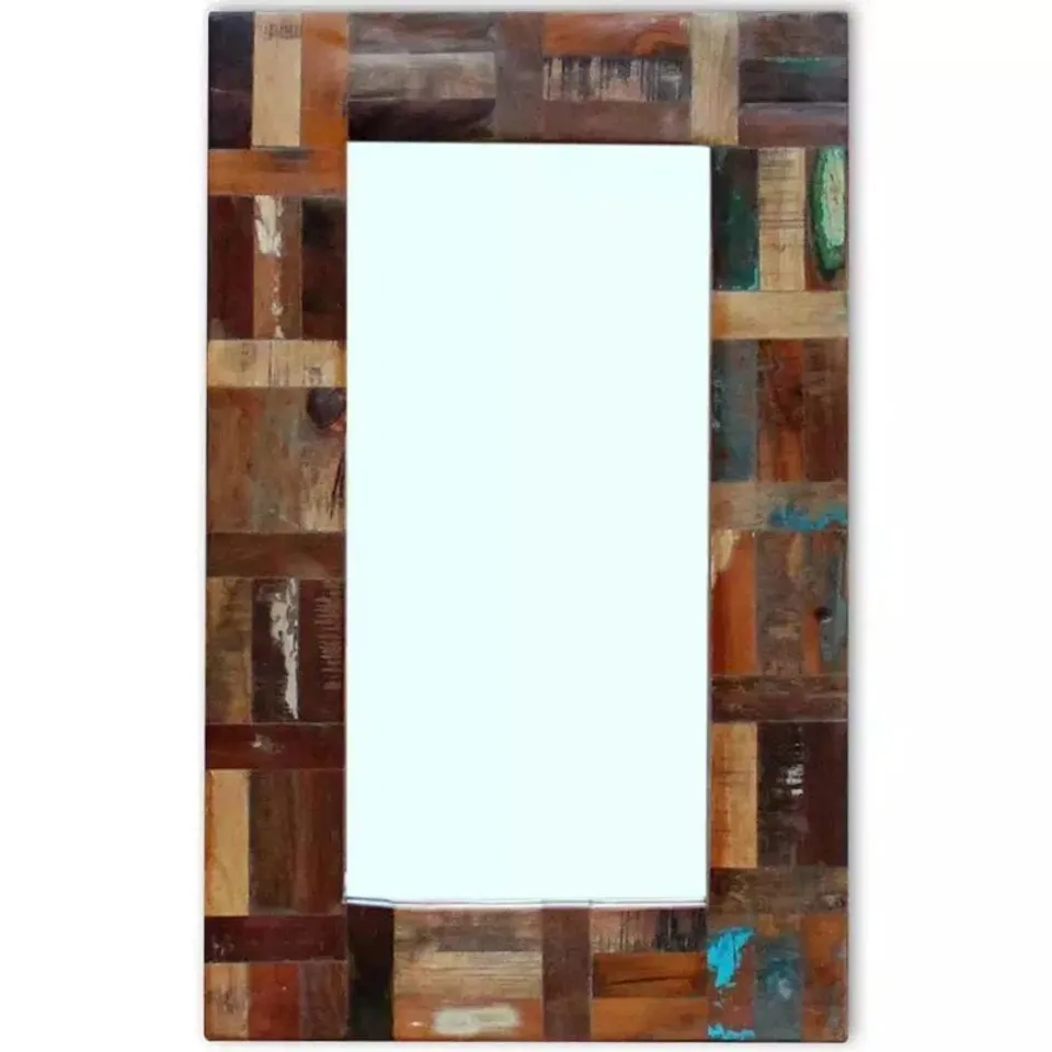 BOXED MANISHA MIRROR SOLID RECLAIMED WOOD 80 x 50CM