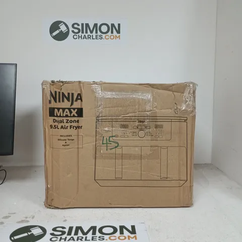 NINJA MAX DUAL ZONE 9.5L AIR FRYER – BOXED WITH SILICONE TONGS & APRON
