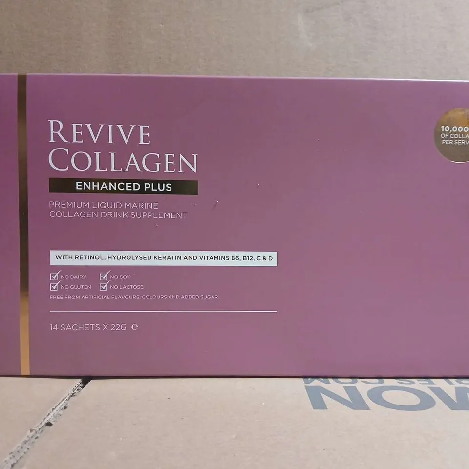 REVIVE COLLAGEN ENHANCED PLUS PREMIUM LIQUID MARINE COLLAGEN DRINK SUPPLEMENT (14 X 22G SACHETS)