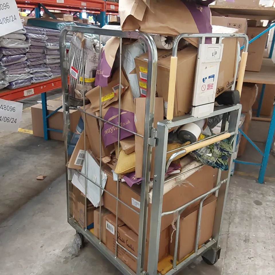CAGE OF ASSORTED HOMEWARE AND FURNITURE PRODUCTS/PARTS (CAGE NOT INCLUDED)