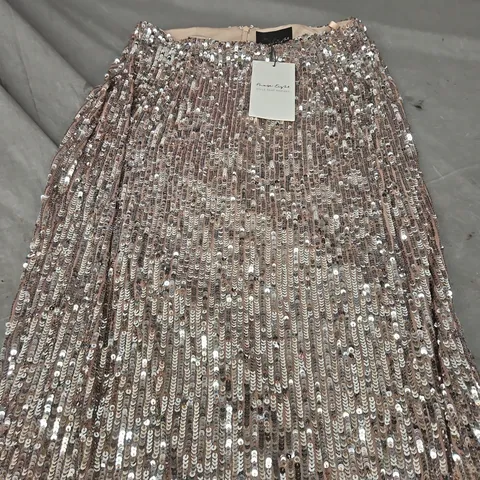 PHASE EIGHT MILANI MIDI SEQUIN SKIRT – SILVER, SIZE 10